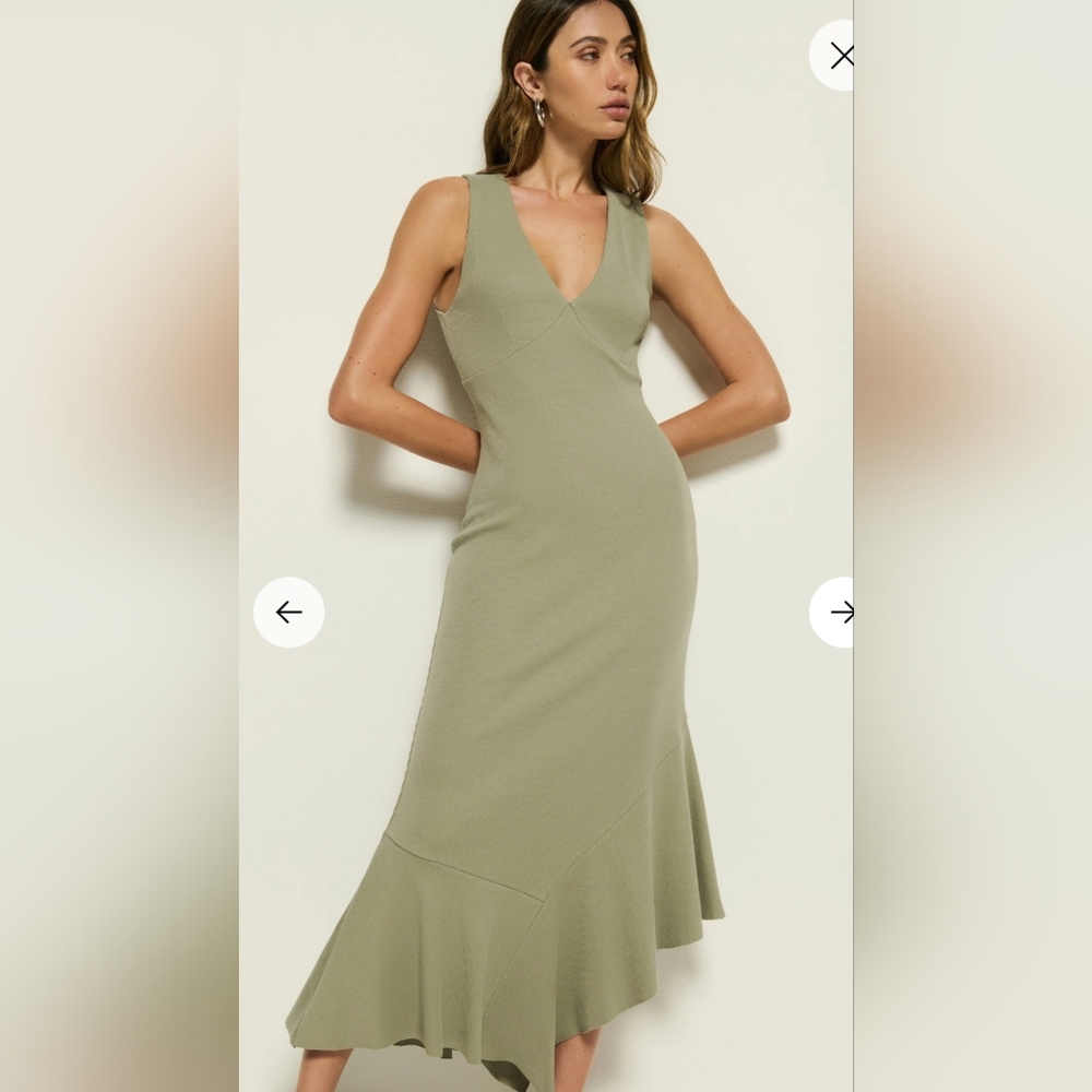 NATION LA Olive Green Sleeveless Dress